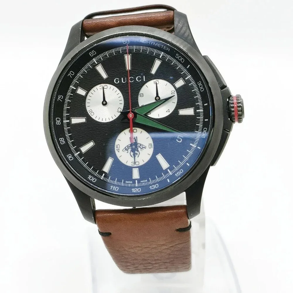 Gucci Watch 126.2 44mm Men's Black X Browns 400-082325